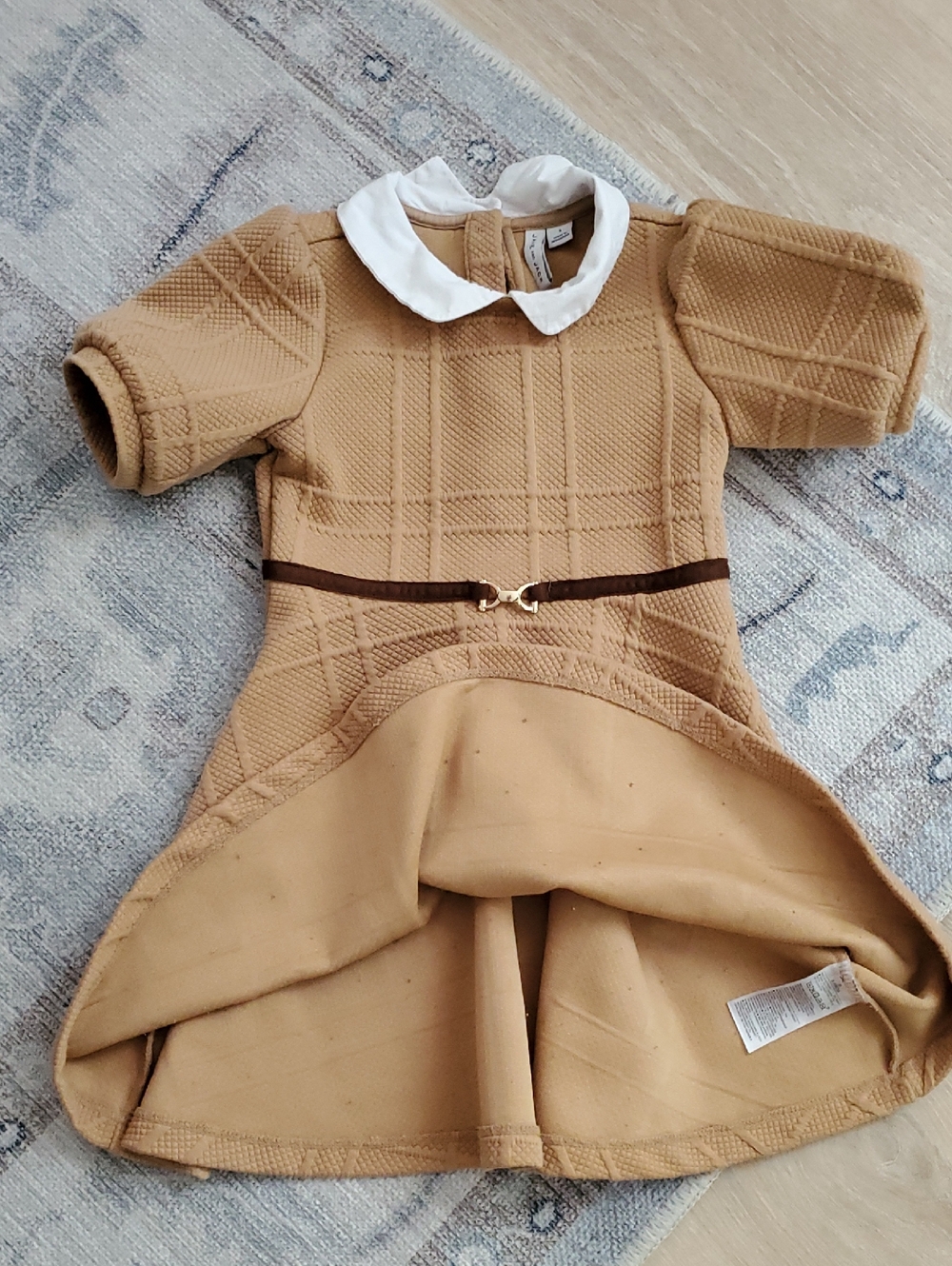 Janie and Janie Girls Tan Equestrian Collared Dress Sz5 - Picture 10 of 13